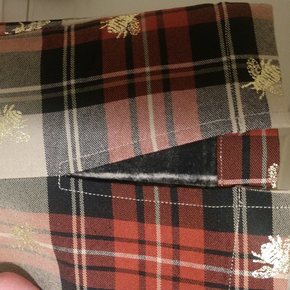 Urban Outfitters High Waist Plaid Bee Print Cropped Trousers Size 0 - Picture 8 of 10